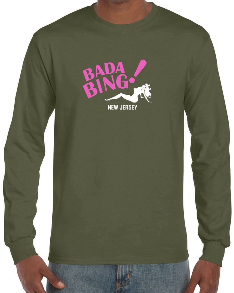 Bada Bing Long Sleeve Shirt 90s Tv Show Sopranos Mobster Mafia Mob Boss Strip Club New Jersey Vintage Retro