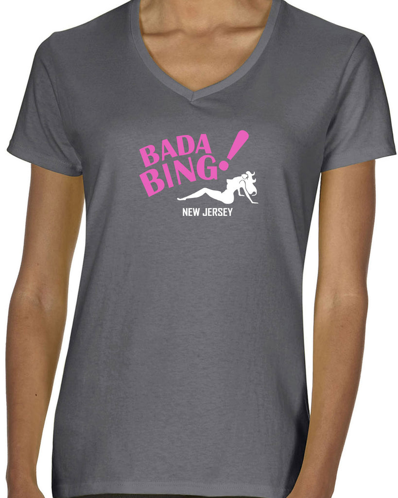 Bada Bing Womens T-Shirt 90s Tv Show Sopranos Mobster Mafia Mob Boss Strip Club New Jersey Vintage Retro