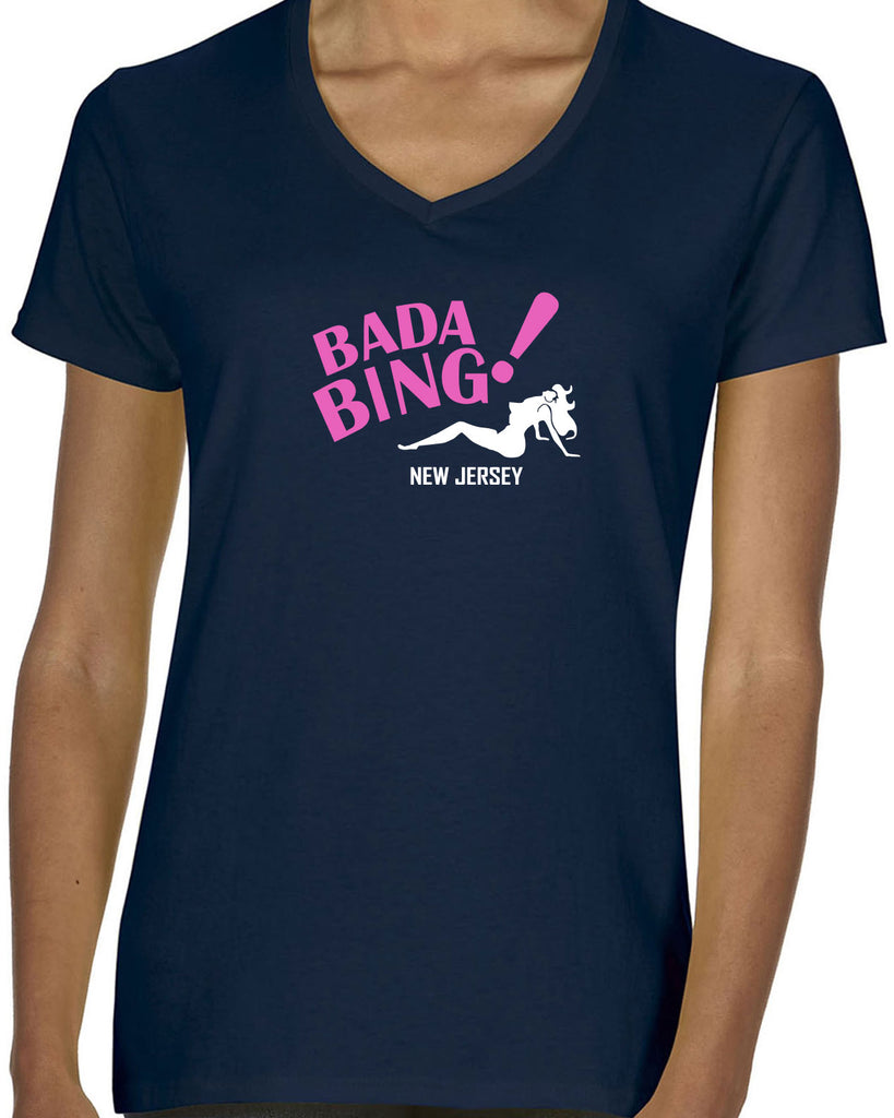 Bada Bing Womens T-Shirt 90s Tv Show Sopranos Mobster Mafia Mob Boss Strip Club New Jersey Vintage Retro