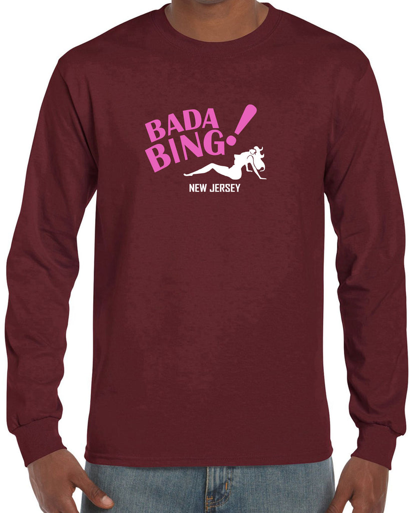 Bada Bing Long Sleeve Shirt 90s Tv Show Sopranos Mobster Mafia Mob Boss Strip Club New Jersey Vintage Retro