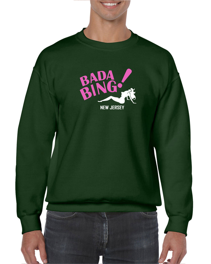 Bada Bing Crew Sweatshirt 90s Tv Show Sopranos Mobster Mafia Mob Boss Strip Club New Jersey Vintage Retro