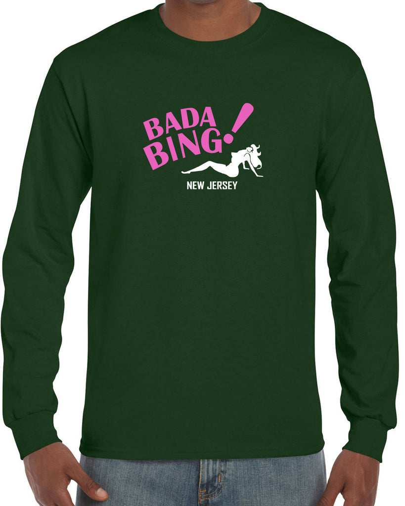 Bada Bing Long Sleeve Shirt 90s Tv Show Sopranos Mobster Mafia Mob Boss Strip Club New Jersey Vintage Retro