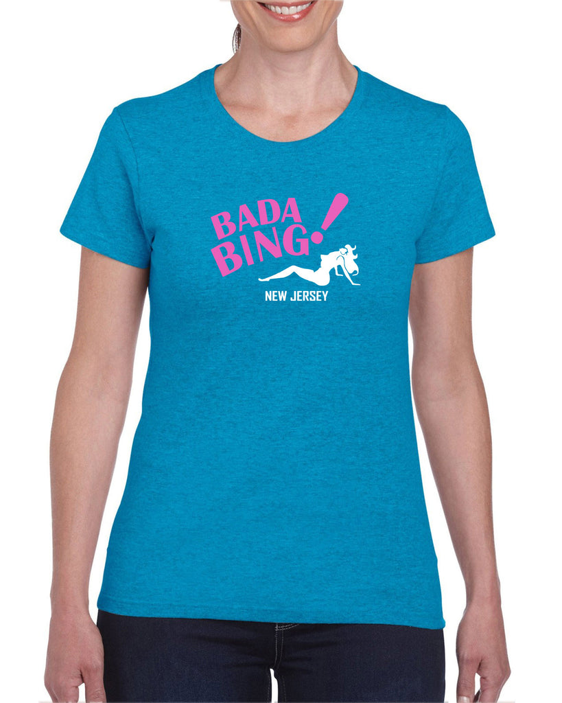 Bada Bing Womens T-Shirt 90s Tv Show Sopranos Mobster Mafia Mob Boss Strip Club New Jersey Vintage Retro