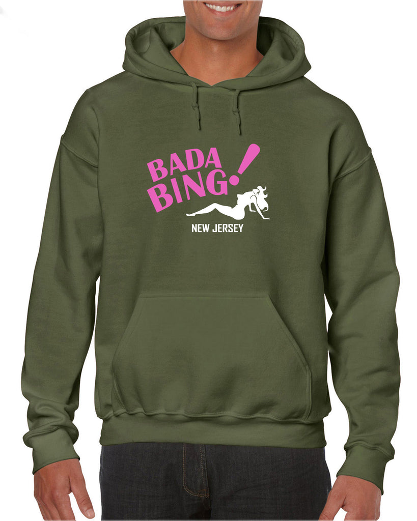 Bada Bing Hoodie Hooded Sweatshirt 90s Tv Show Sopranos Mobster Mafia Mob Boss Strip Club New Jersey Vintage Retro