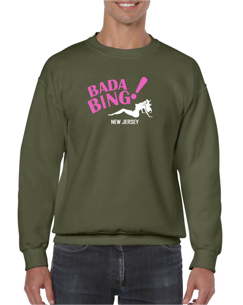 Bada Bing Crew Sweatshirt 90s Tv Show Sopranos Mobster Mafia Mob Boss Strip Club New Jersey Vintage Retro
