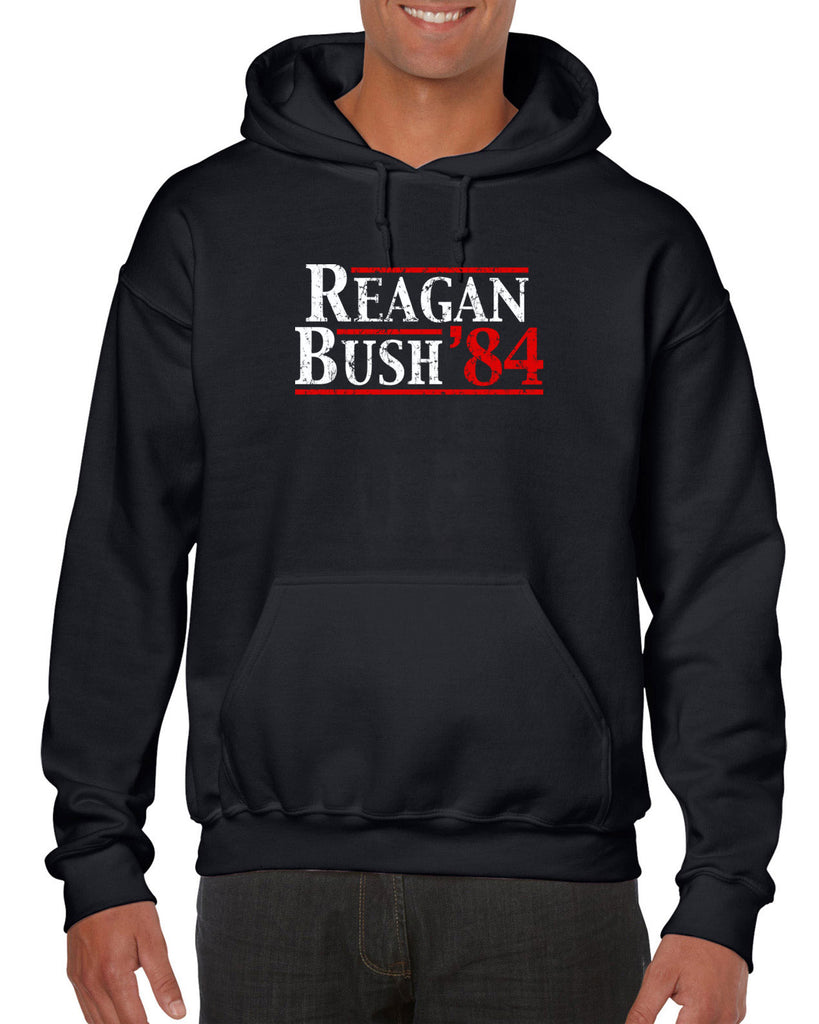 Reagan Bush 1984 Hoodie Hooded Sweatshirt election campaign rally president 80s party costume  vintage retro 