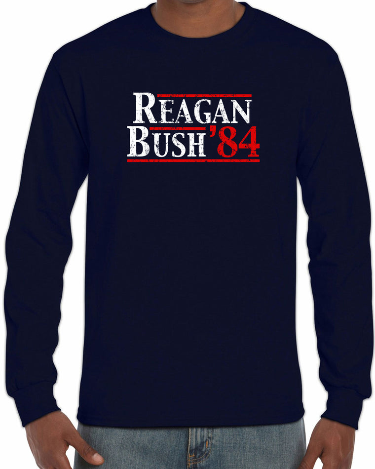 Men's Long Sleeve Shirt - Reagan Bush 1984