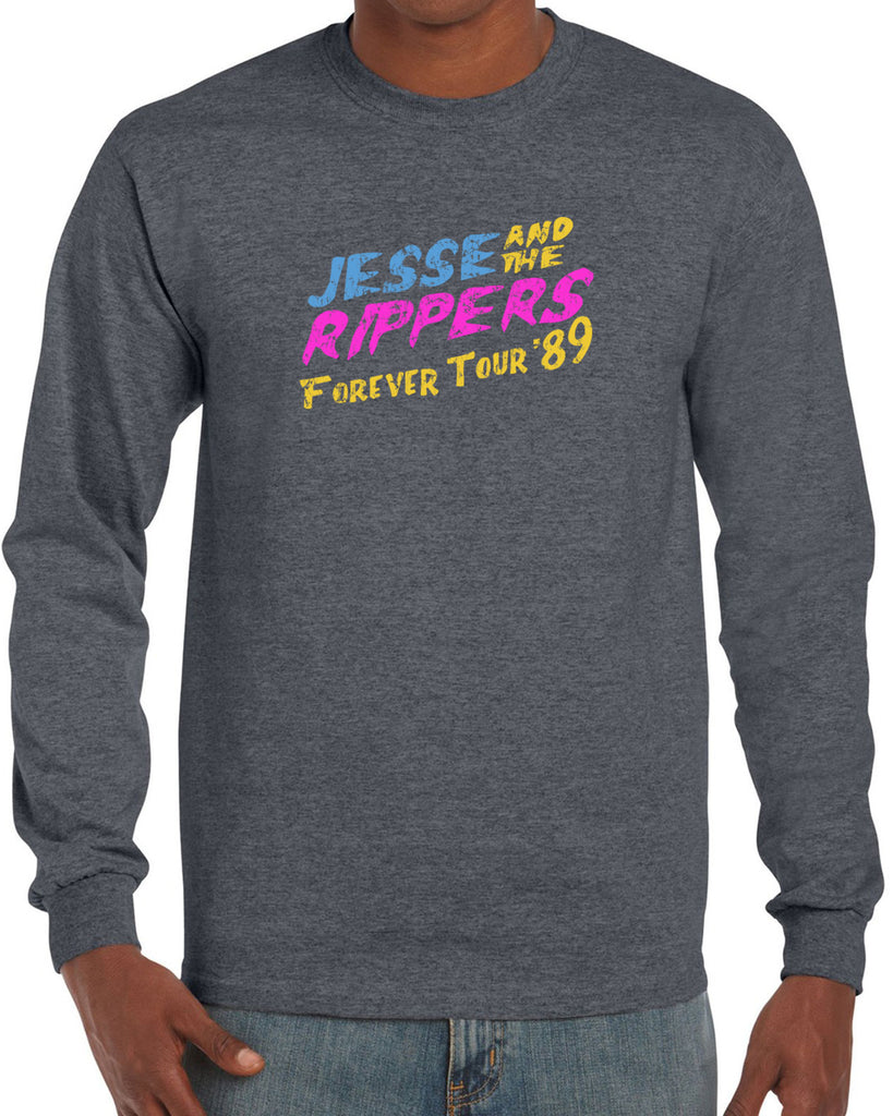 Jesse and the Rippers Forever Tour Long Sleeve Shirt 80s Tv Show 90s Uncle Jesse Halloween Costume Party College Full House Vintage Retro
