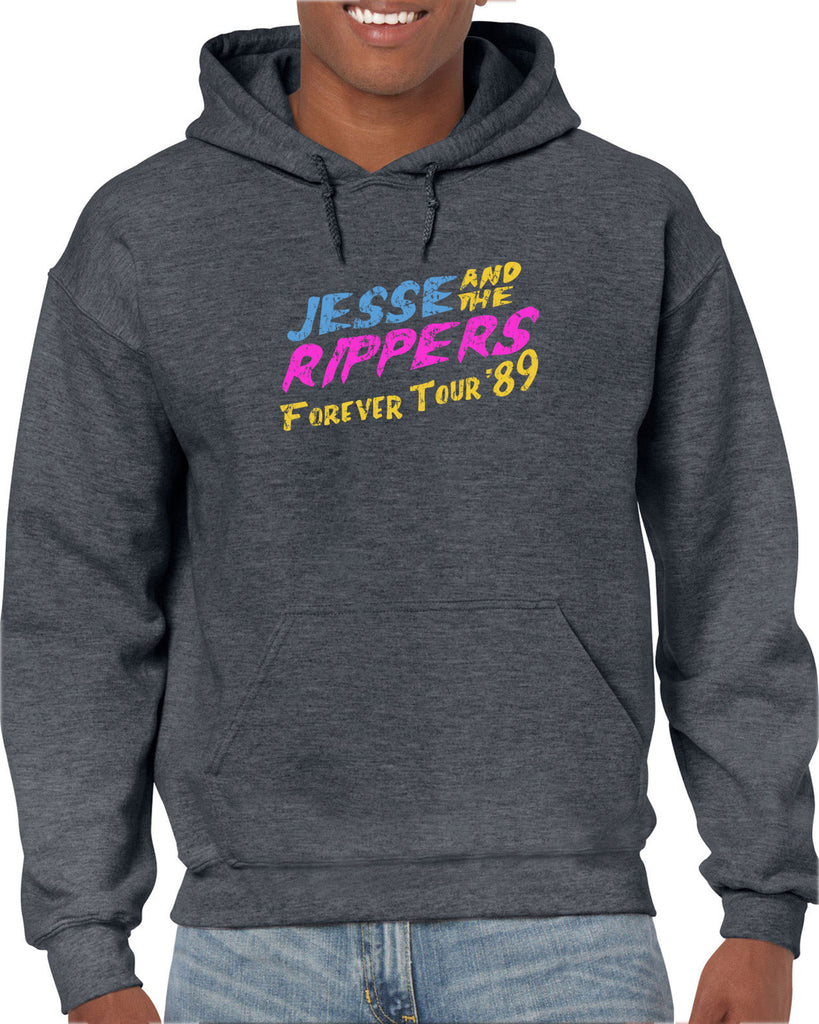 Jesse and the Rippers Forever Tour Hoodie Hooded Sweatshirt 80s Tv Show 90s Uncle Jesse Halloween Costume Party College Full House Vintage Retro