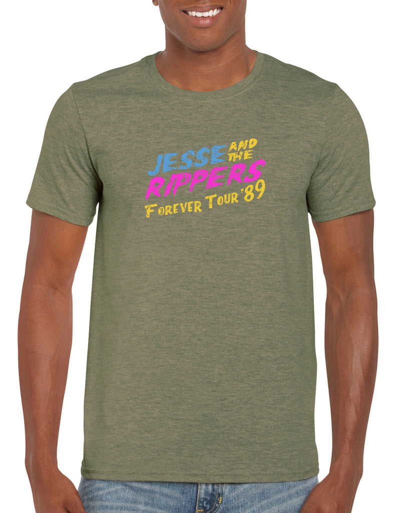 Jesse and the Rippers Forever Tour Mens T-Shirt 80s Tv Show 90s Uncle Jesse Halloween Costume Party College Full House Vintage Retro