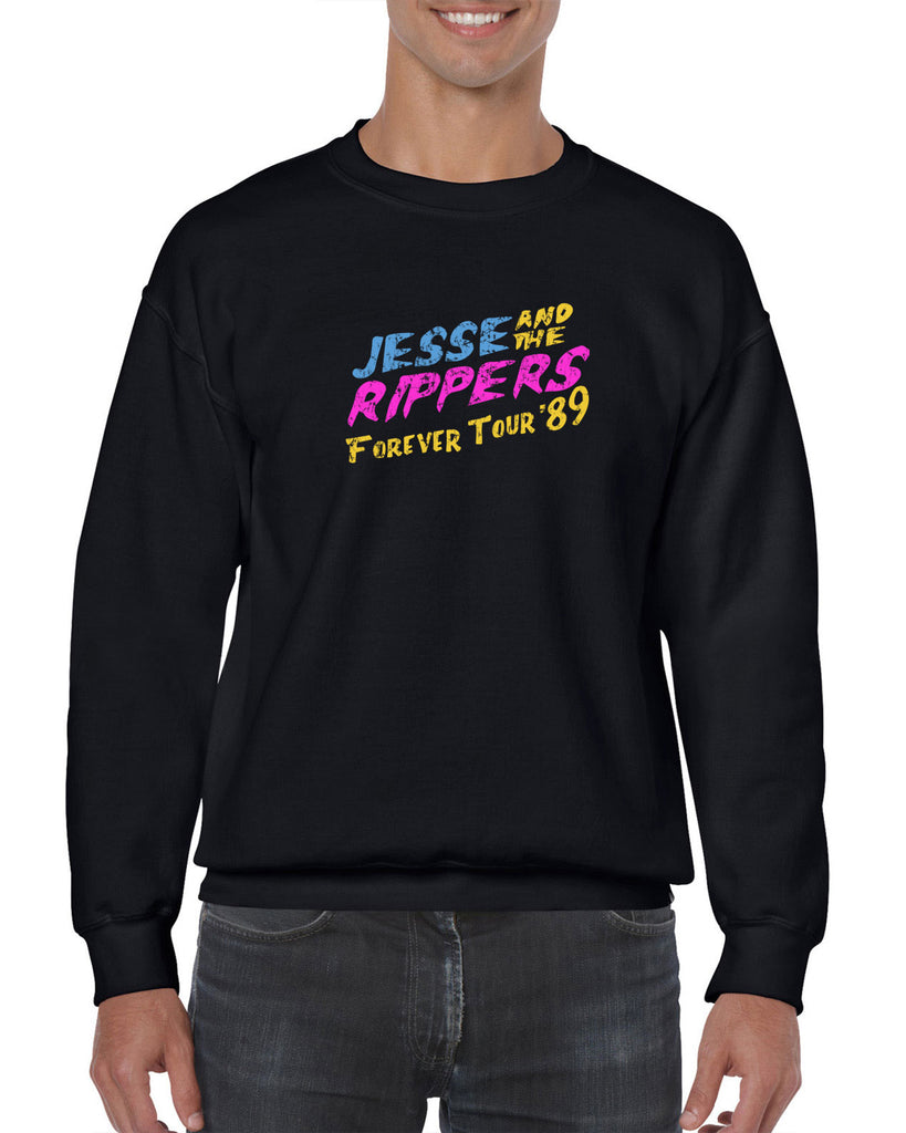 Jesse and the Rippers Forever Tour Crew Sweatshirt 80s Tv Show 90s Uncle Jesse Halloween Costume Party College Full House Vintage Retro