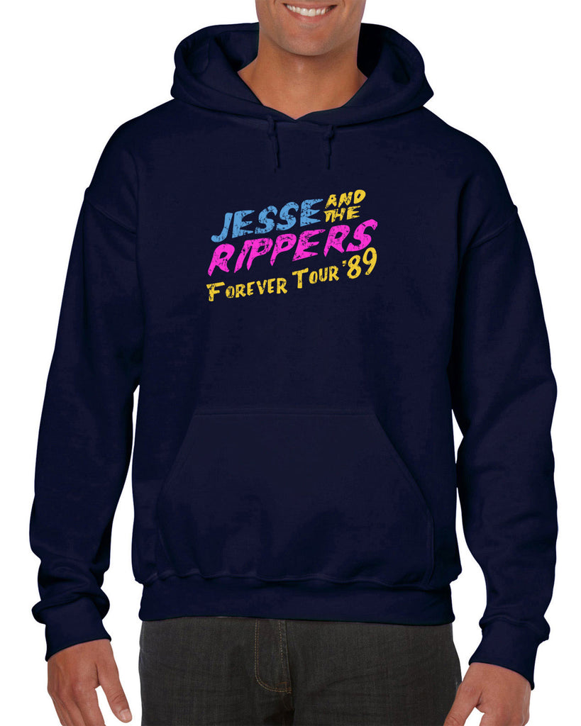 Jesse and the Rippers Forever Tour Hoodie Hooded Sweatshirt 80s Tv Show 90s Uncle Jesse Halloween Costume Party College Full House Vintage Retro