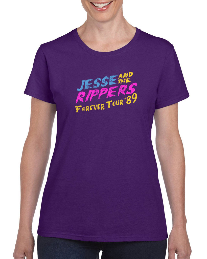 Jesse and the Rippers Forever Tour Womens T-Shirt 80s Tv Show 90s Uncle Jesse Halloween Costume Party College Full House Vintage Retro