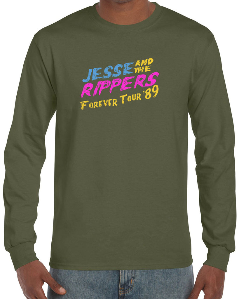 Jesse and the Rippers Forever Tour Long Sleeve Shirt 80s Tv Show 90s Uncle Jesse Halloween Costume Party College Full House Vintage Retro
