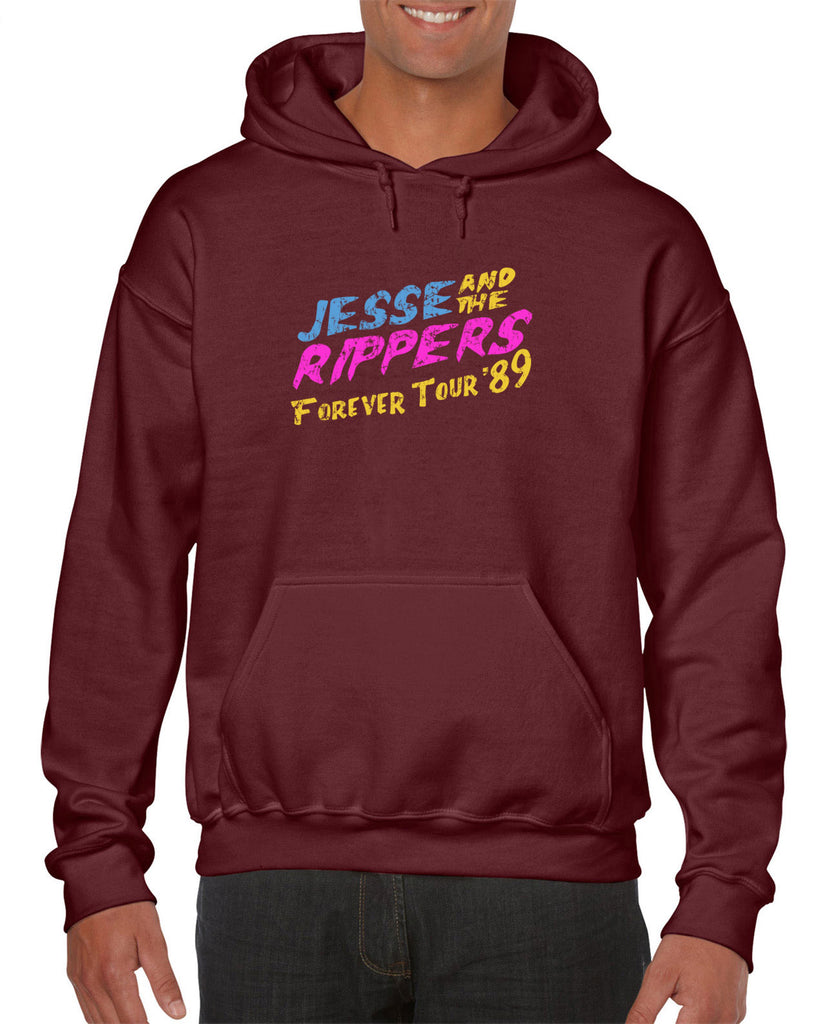 Jesse and the Rippers Forever Tour Hoodie Hooded Sweatshirt 80s Tv Show 90s Uncle Jesse Halloween Costume Party College Full House Vintage Retro