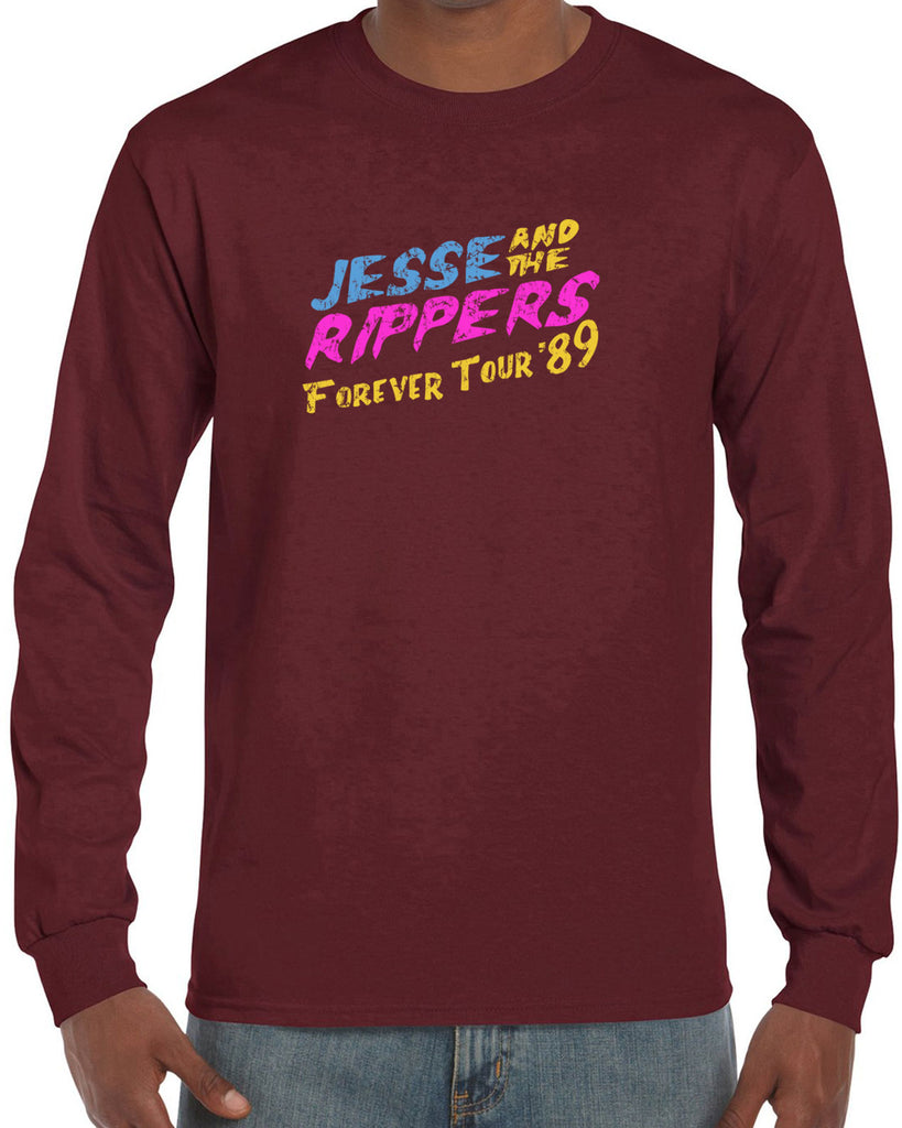 Jesse and the Rippers Forever Tour Long Sleeve Shirt 80s Tv Show 90s Uncle Jesse Halloween Costume Party College Full House Vintage Retro