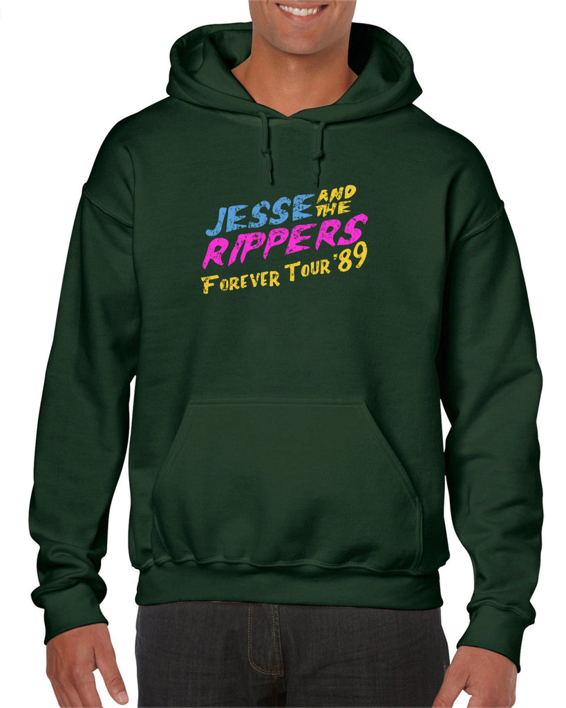 Jesse and the Rippers Forever Tour Hoodie Hooded Sweatshirt 80s Tv Show 90s Uncle Jesse Halloween Costume Party College Full House Vintage Retro