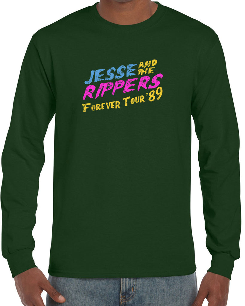 Jesse and the Rippers Forever Tour Long Sleeve Shirt 80s Tv Show 90s Uncle Jesse Halloween Costume Party College Full House Vintage Retro