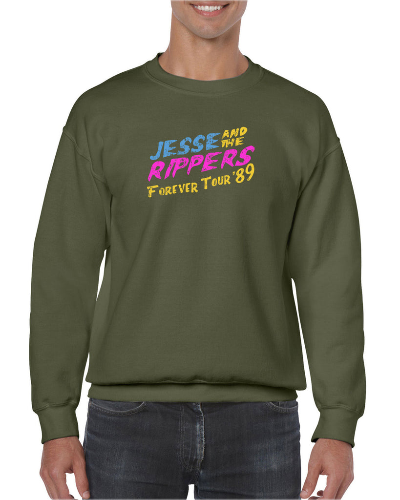Jesse and the Rippers Forever Tour Crew Sweatshirt 80s Tv Show 90s Uncle Jesse Halloween Costume Party College Full House Vintage Retro