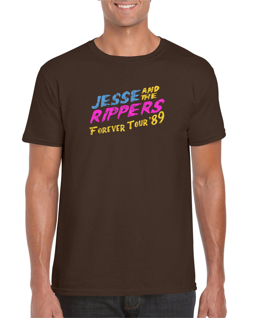Jesse and the Rippers Forever Tour Mens T-Shirt 80s Tv Show 90s Uncle Jesse Halloween Costume Party College Full House Vintage Retro
