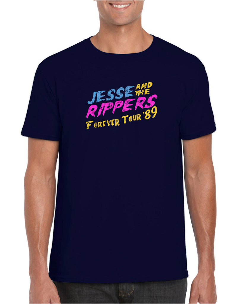 Jesse and the Rippers Forever Tour Mens T-Shirt 80s Tv Show 90s Uncle Jesse Halloween Costume Party College Full House Vintage Retro