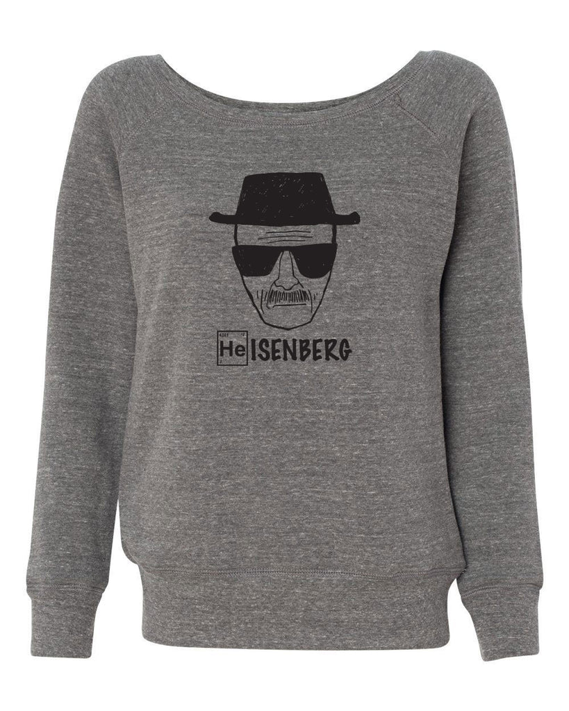 Heisenberg Womens Off The Shoulder Crew Sweatshirt tv show drug dealer meth breaking vintage chemistry