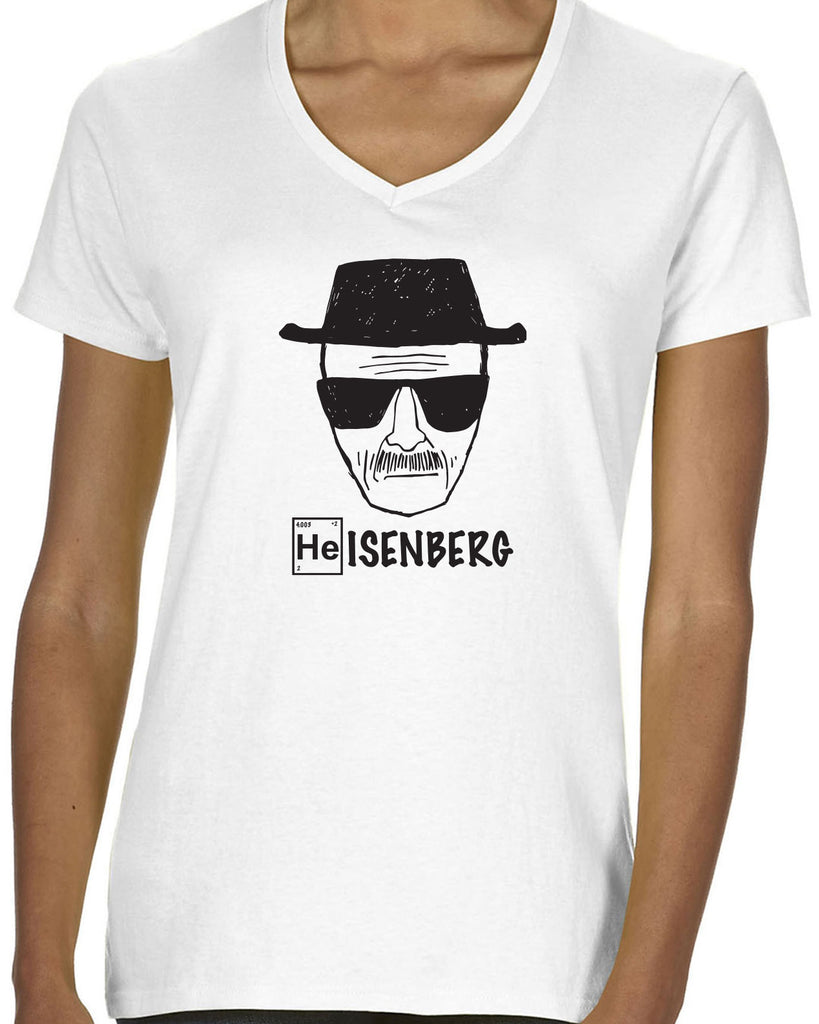 Heisenberg Womens V-Neck T-Shirt tv show drug dealer meth breaking vintage chemistry