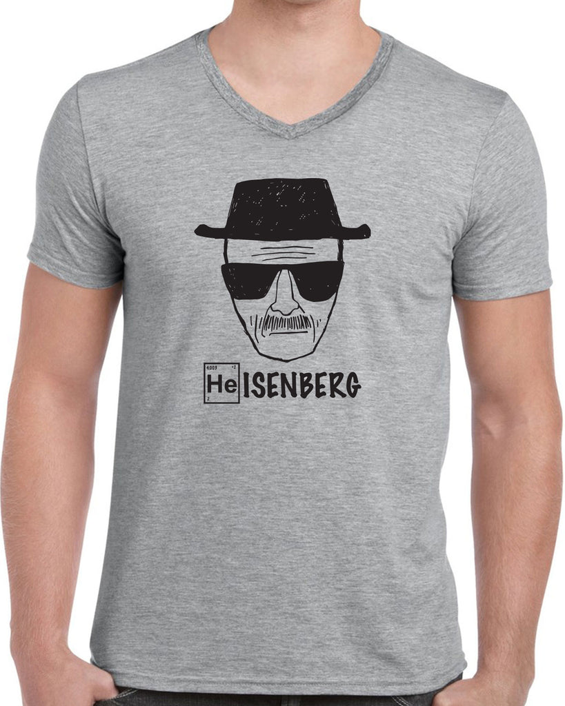 Heisenberg Mens V-Neck T-Shirt tv show drug dealer meth breaking vintage chemistry
