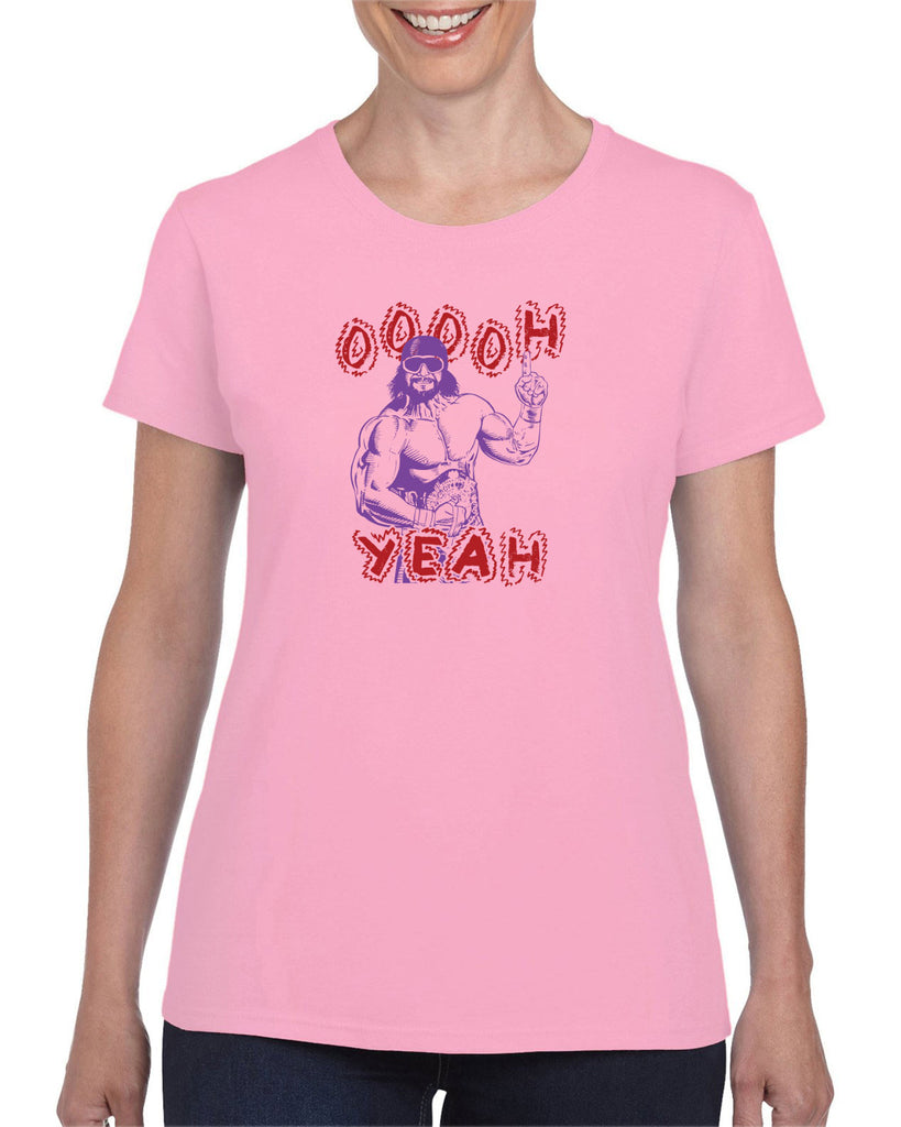 Oh Yeah Womens T-Shirt Wrestling Wrestler Macho Legend Icon 80s Man College Party Vintage Retro