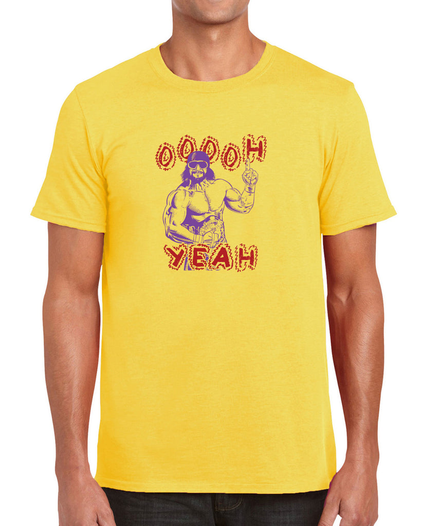 Oh Yeah Mens T-Shirt Wrestling Wrestler Macho Legend Icon 80s Man College Party Vintage Retro