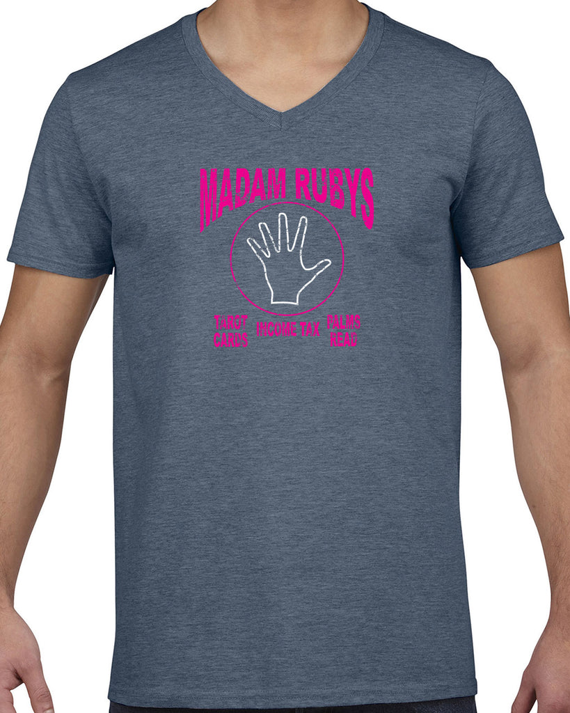 Madam Ruby's Mens V-Neck Shirt 80s Movie Pee Wee's Big Adventure Bike Basement Alamo Vintage Retro