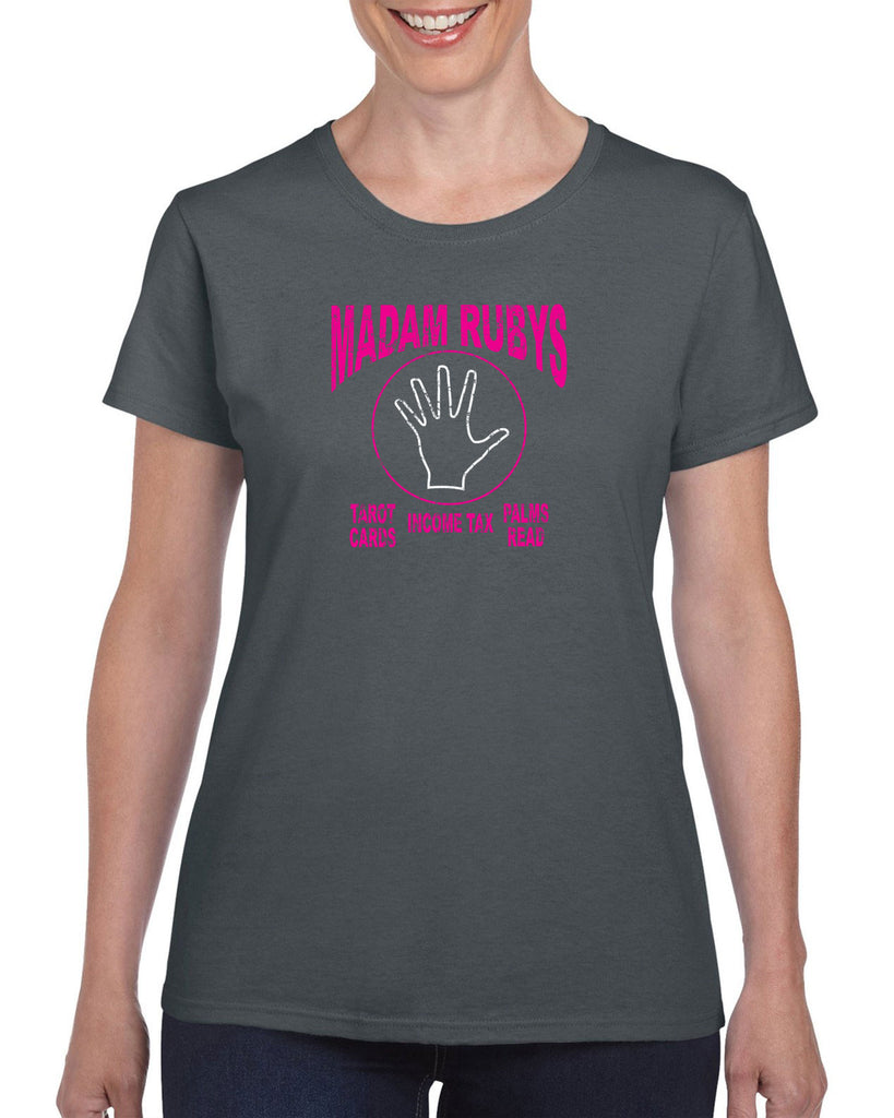 Madam Ruby's Womens T-Shirt 80s Movie Pee Wee's Big Adventure Bike Basement Alamo Vintage RetroMadam Ruby's Womens T-Shirt 80s Movie Pee Wee's Big Adventure Bike Basement Alamo Vintage Retro