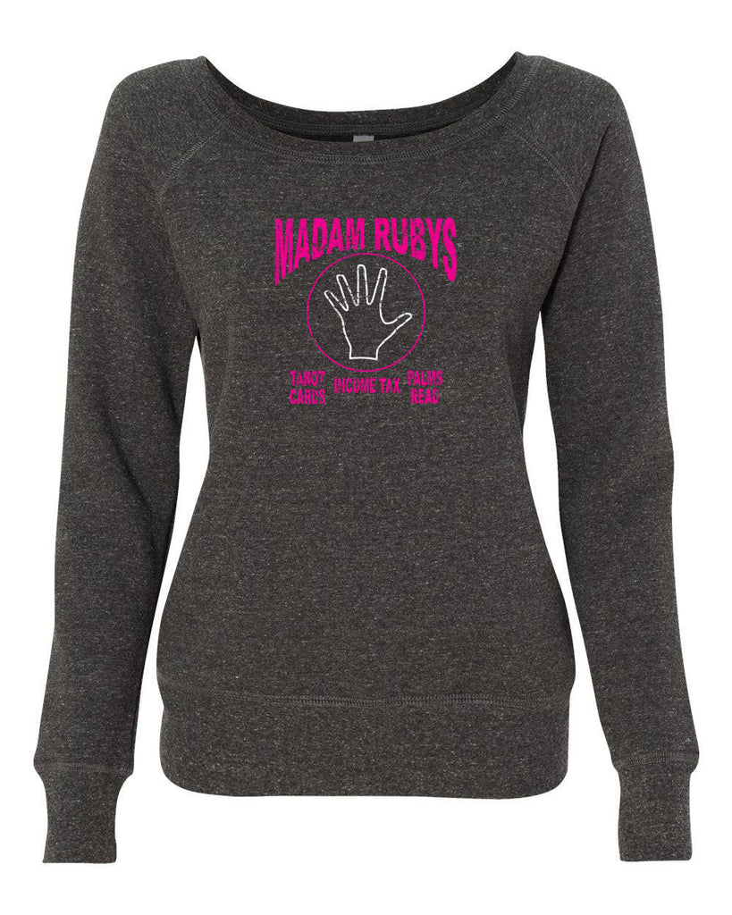 Madam Ruby's Off The Shoulder Womens Crew Sweatshirt 80s Movie Pee Wee's Big Adventure Bike Basement Alamo Vintage Retro