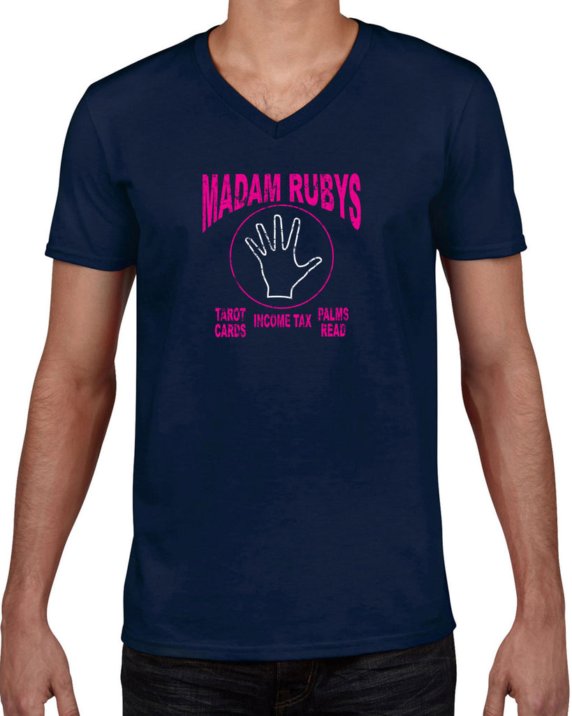 Madam Ruby's Mens V-Neck Shirt 80s Movie Pee Wee's Big Adventure Bike Basement Alamo Vintage Retro