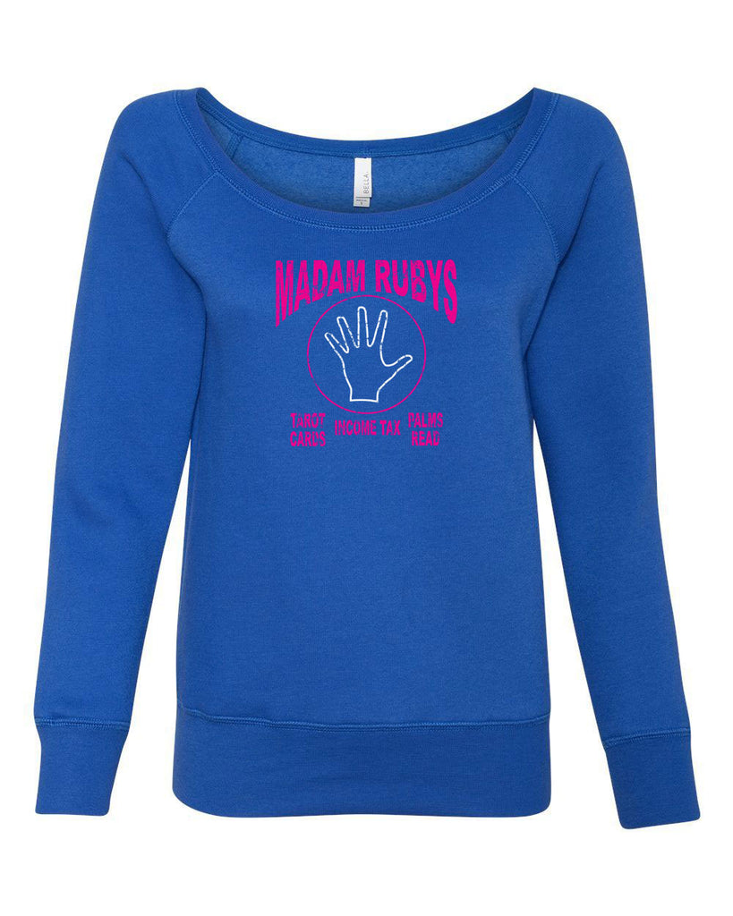 Madam Ruby's Off The Shoulder Womens Crew Sweatshirt 80s Movie Pee Wee's Big Adventure Bike Basement Alamo Vintage Retro