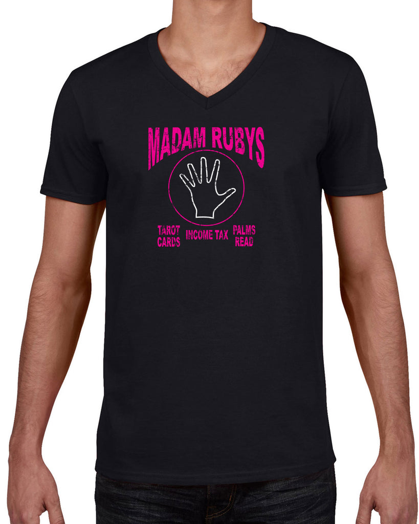 Madam Ruby's Mens V-Neck Shirt 80s Movie Pee Wee's Big Adventure Bike Basement Alamo Vintage Retro