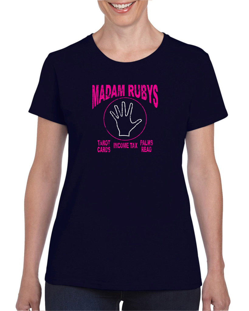 Madam Ruby's Womens T-Shirt 80s Movie Pee Wee's Big Adventure Bike Basement Alamo Vintage Retro