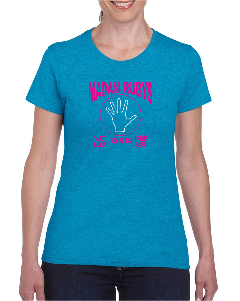 Madam Ruby's Womens T-Shirt 80s Movie Pee Wee's Big Adventure Bike Basement Alamo Vintage Retro