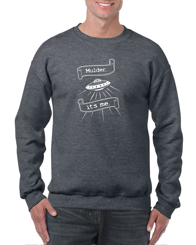 Mulder Its Me Crew Sweatshirt Funny Alien UFO Area 51 X-Files Mulder Scully Flying Saucer Outer Space Vintage Retro
