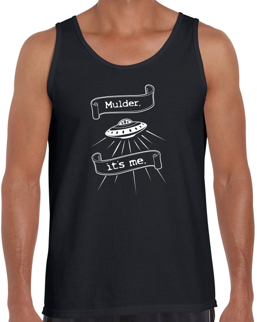 Mulder Its Me Tank Top Funny Alien UFO Area 51 X-Files Mulder Scully Flying Saucer Outer Space Vintage Retro