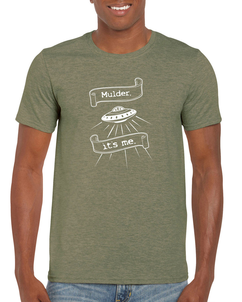 Mulder Its Me Mens T-Shirt Funny Alien UFO Area 51 X-Files Mulder Scully Flying Saucer Outer Space Vintage Retro