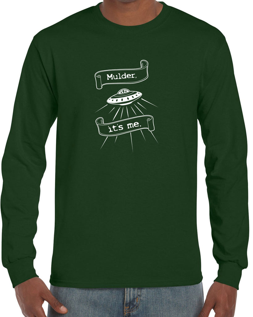 Mulder Its Me Long Sleeve Shirt Funny Alien UFO Area 51 X-Files Mulder Scully Flying Saucer Outer Space Vintage Retro