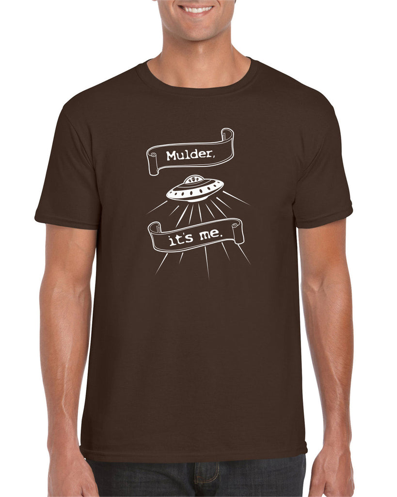 Mulder Its Me Mens T-Shirt Funny Alien UFO Area 51 X-Files Mulder Scully Flying Saucer Outer Space Vintage Retro Edit alt text
