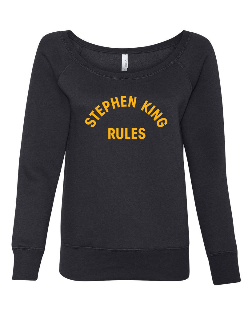 Stephen King Rules Off the Shoulder Sweatshirt funny monster squad 80s movie scary horror film movie costume party halloween