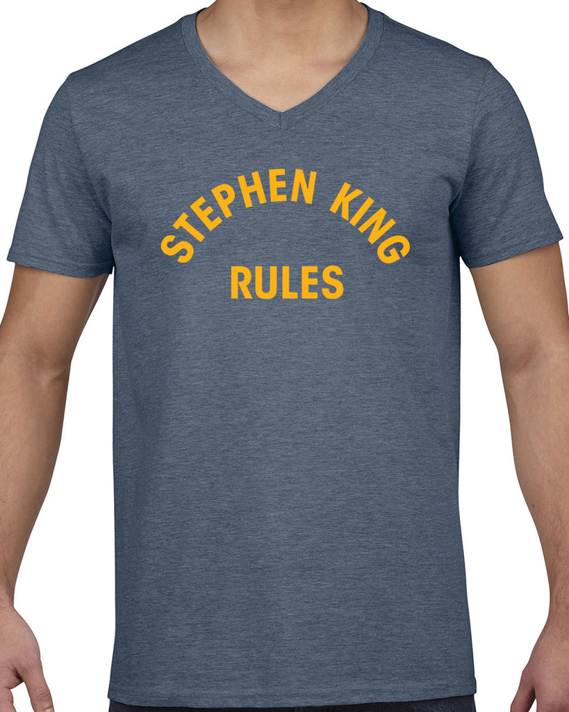 Stephen King Rules Mens V-neck T-shirt funny monster squad 80s movie scary horror film movie costume party halloween
