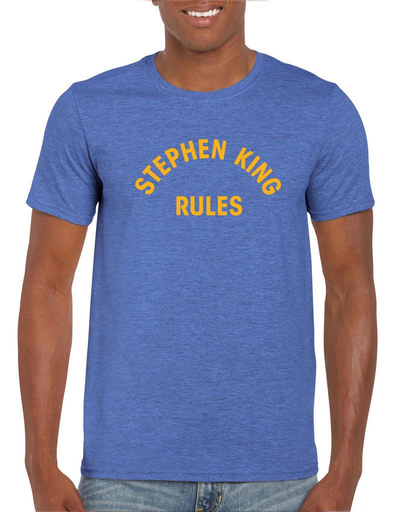 Stephen King Rules Mens Short Sleeve Shirt funny monster squad 80s movie scary horror film movie costume party halloween