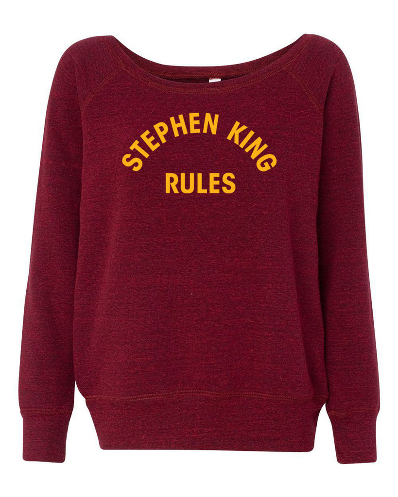 Stephen King Rules Off the Shoulder Sweatshirt funny monster squad 80s movie scary horror film movie costume party halloween