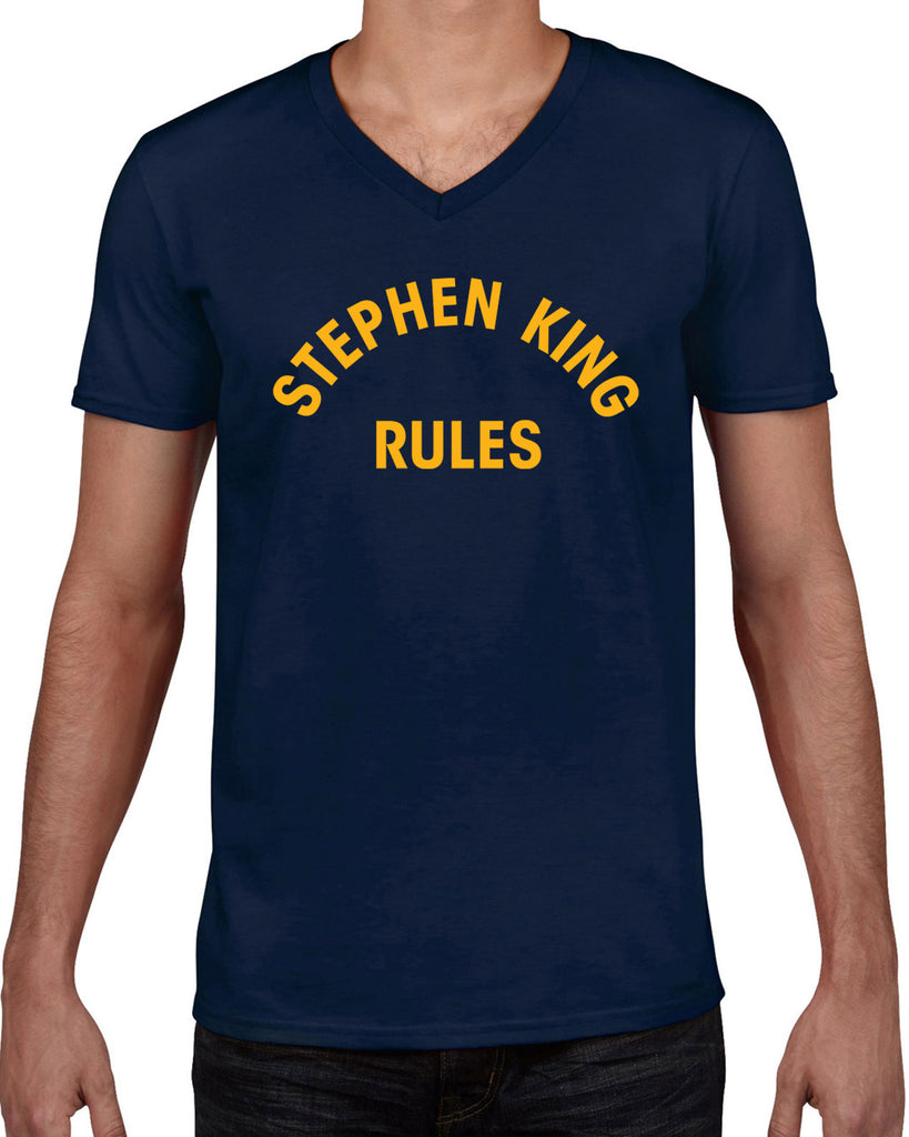 Stephen King Rules Mens V-neck T-shirt funny monster squad 80s movie scary horror film movie costume party halloween