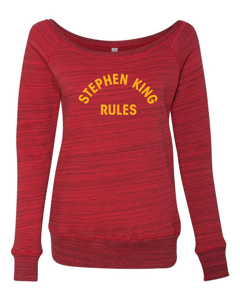 Stephen King Rules Off the Shoulder Sweatshirt funny monster squad 80s movie scary horror film movie costume party halloween