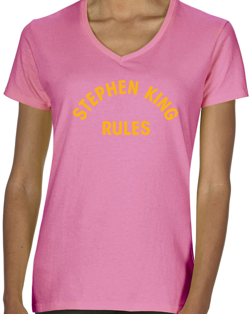 Stephen King Rules Womens V-neck T-shirt funny monster squad 80s movie scary horror film movie costume party halloween